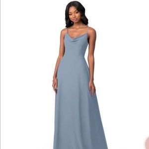 Azazie Daerny’s Dusty Blue Bridesmaid Dress